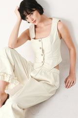 SUNDAY SOFT FLOW WOVEN CULOTTE PANTS - Flying Tomato - Flyclothing LLC