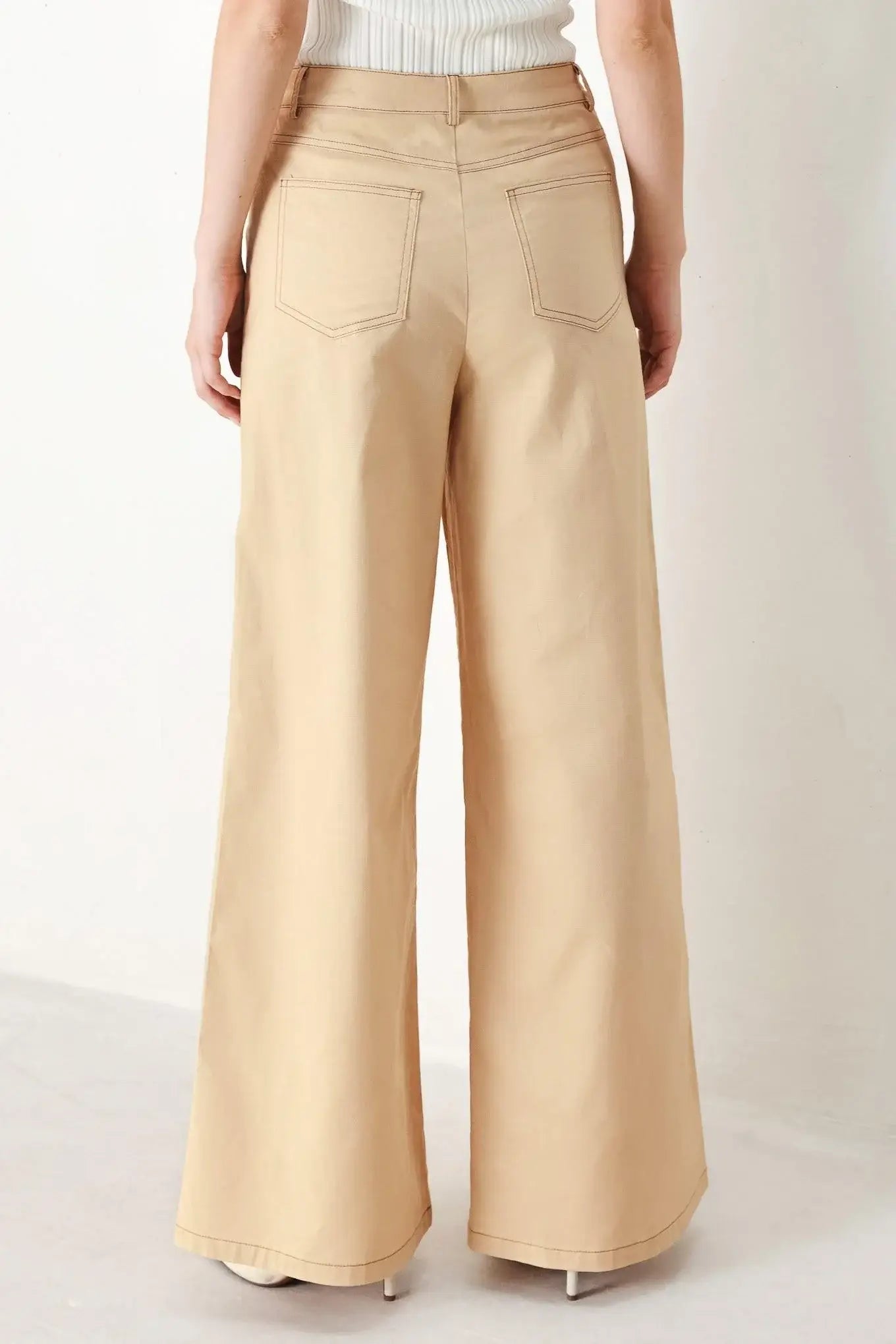 MODERN SAND WOVEN PANTS - Flying Tomato - Flyclothing LLC