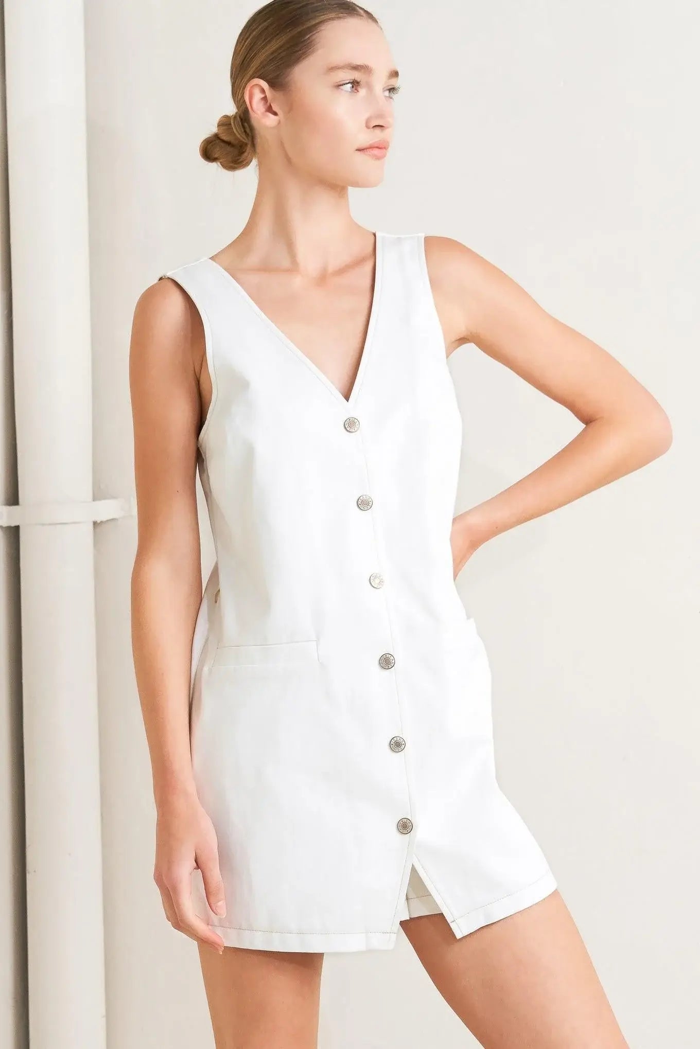 EFFORTLESS ATTRACTION WOVEN ROMPER - Flying Tomato - Flyclothing LLC