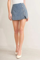 SANTA MONICA DENIM SKORT - Flying Tomato - Flyclothing LLC