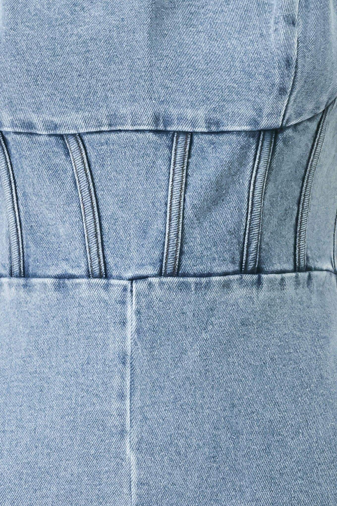 SKYLINE SWEETHEART DENIM JUMPSUIT - Flying Tomato - Flyclothing LLC