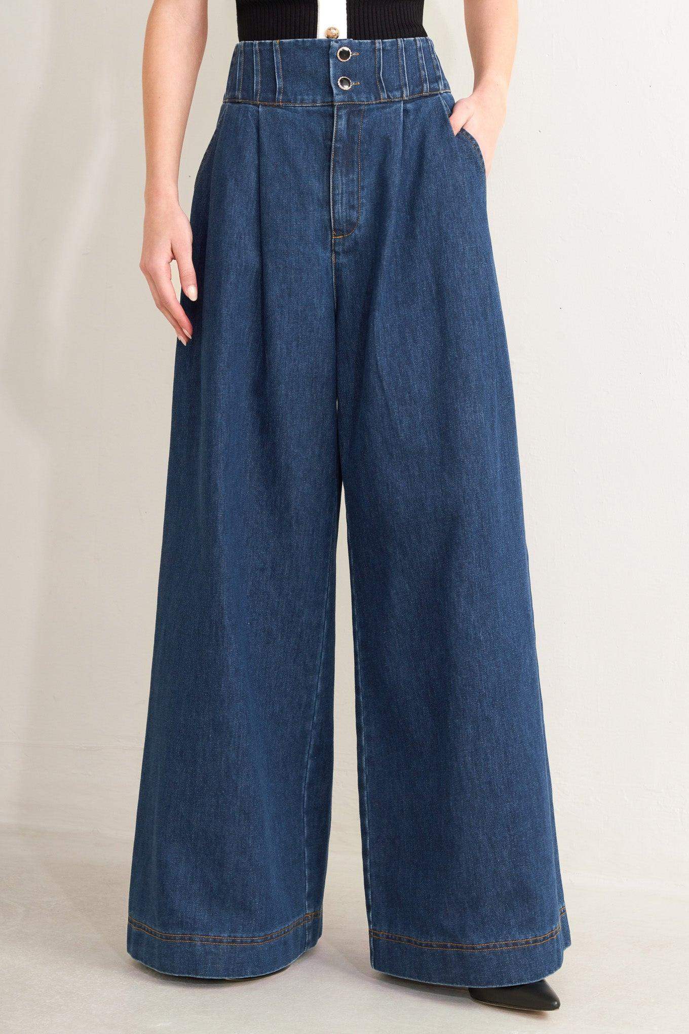 OCEAN DRIVE WIDE DENIM PANTS - Flying Tomato - Flyclothing LLC