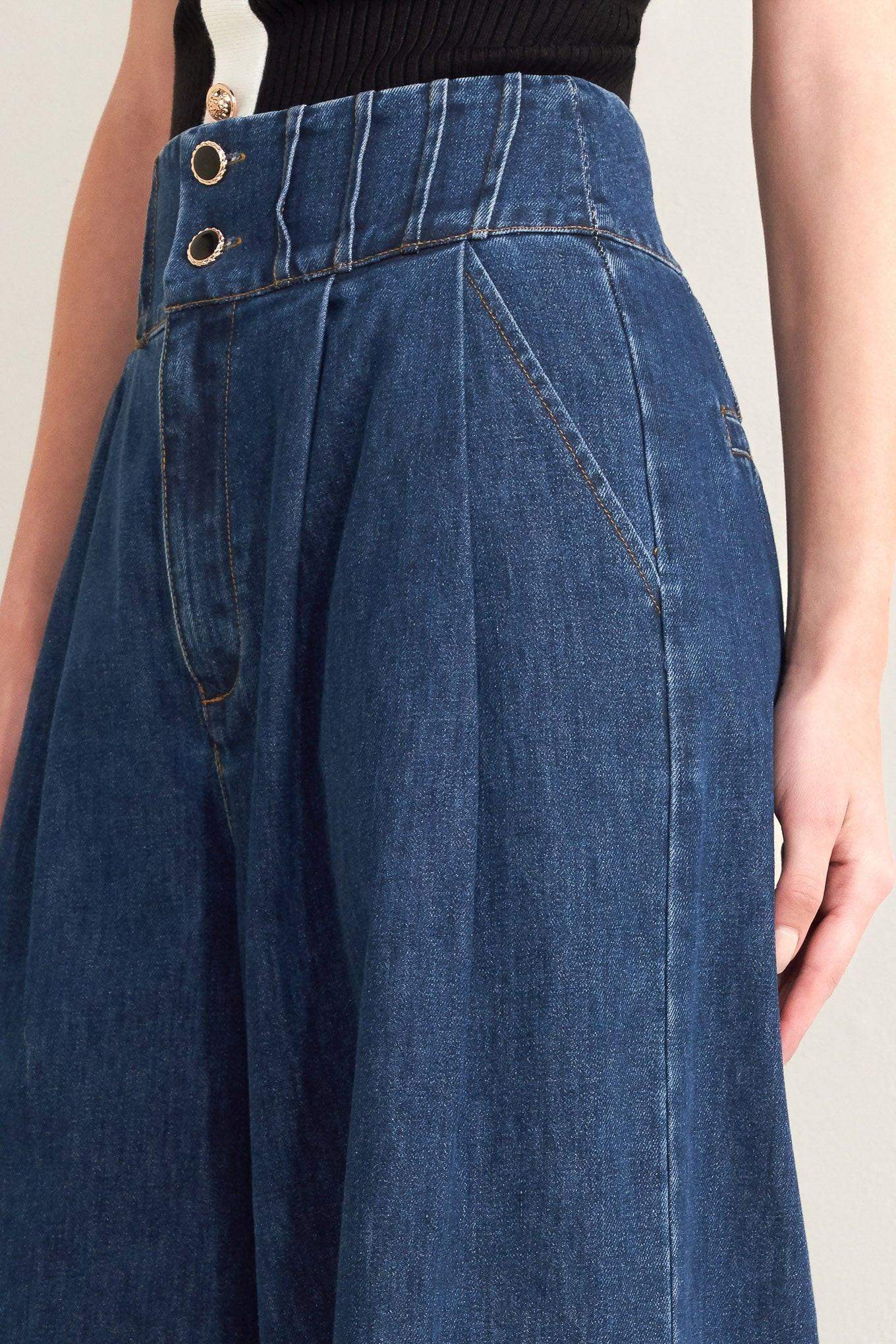 OCEAN DRIVE WIDE DENIM PANTS - Flying Tomato - Flyclothing LLC