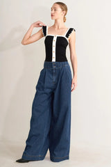 OCEAN DRIVE WIDE DENIM PANTS - Flying Tomato - Flyclothing LLC