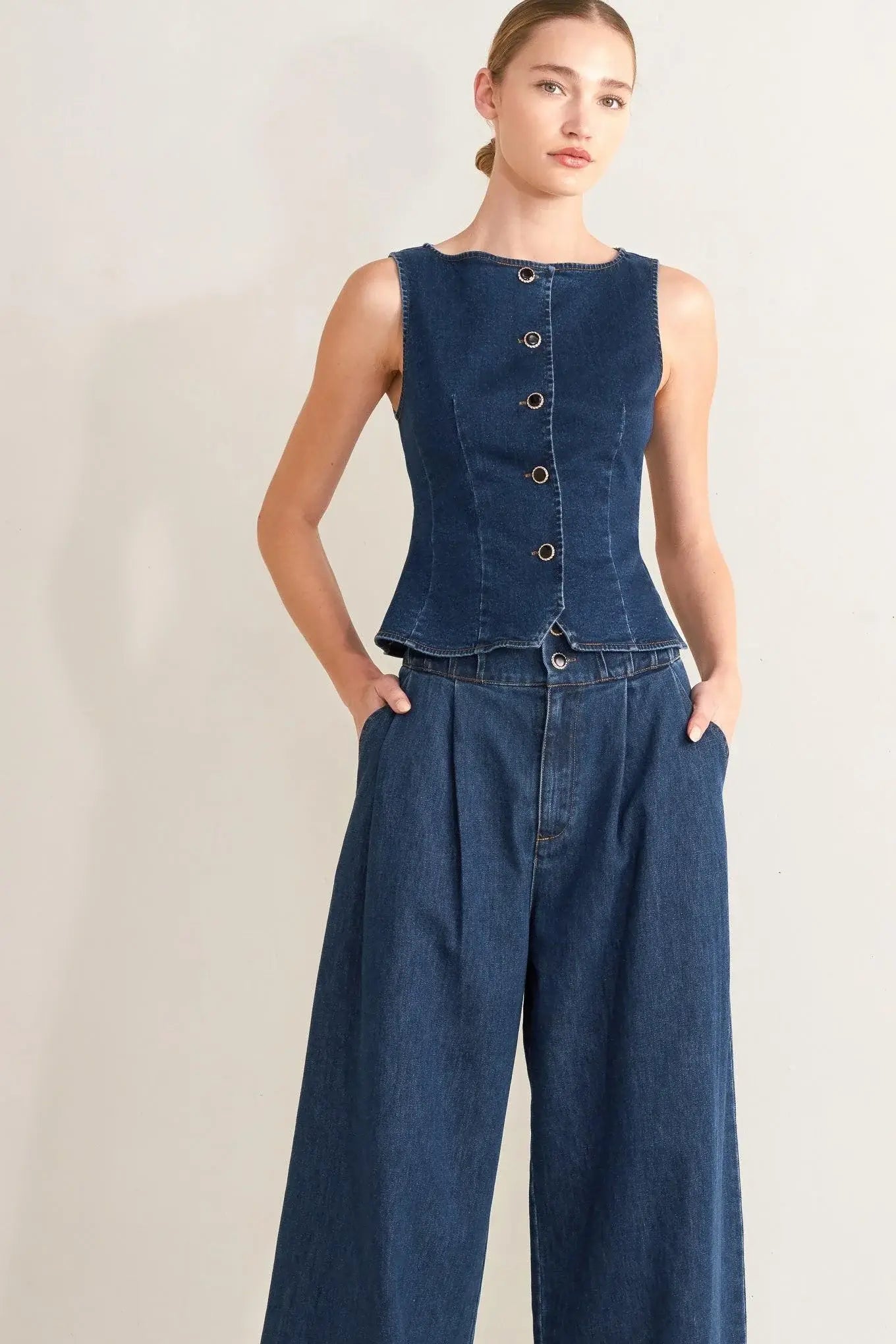OCEAN DRIVE WIDE DENIM PANTS - Flying Tomato - Flyclothing LLC