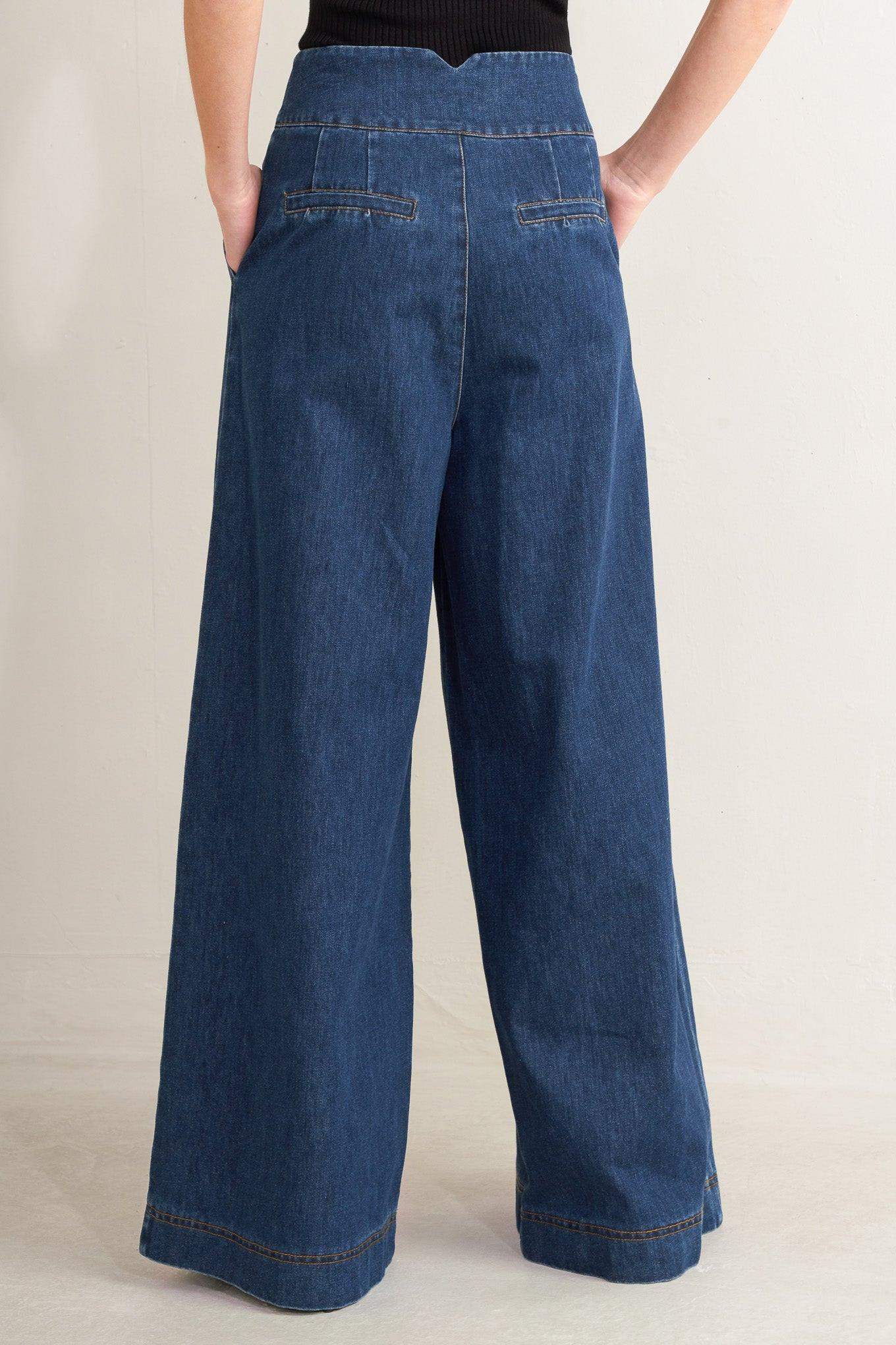 OCEAN DRIVE WIDE DENIM PANTS - Flying Tomato - Flyclothing LLC