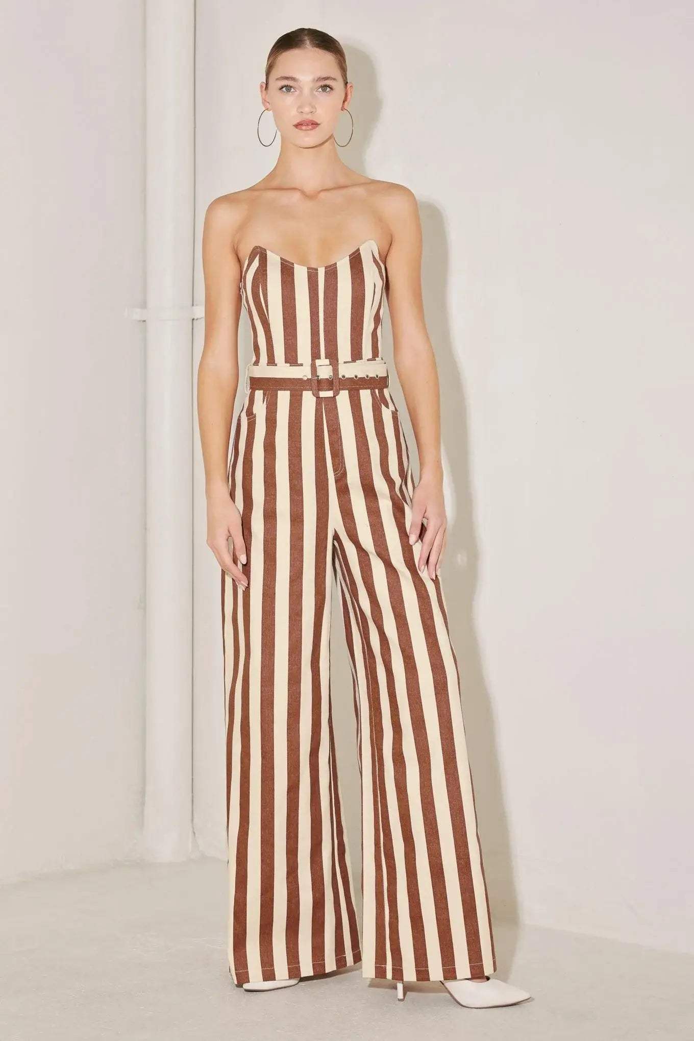 GOLDEN STRIPE ERA WOVEN JUMPSUIT - Flying Tomato - Flyclothing LLC
