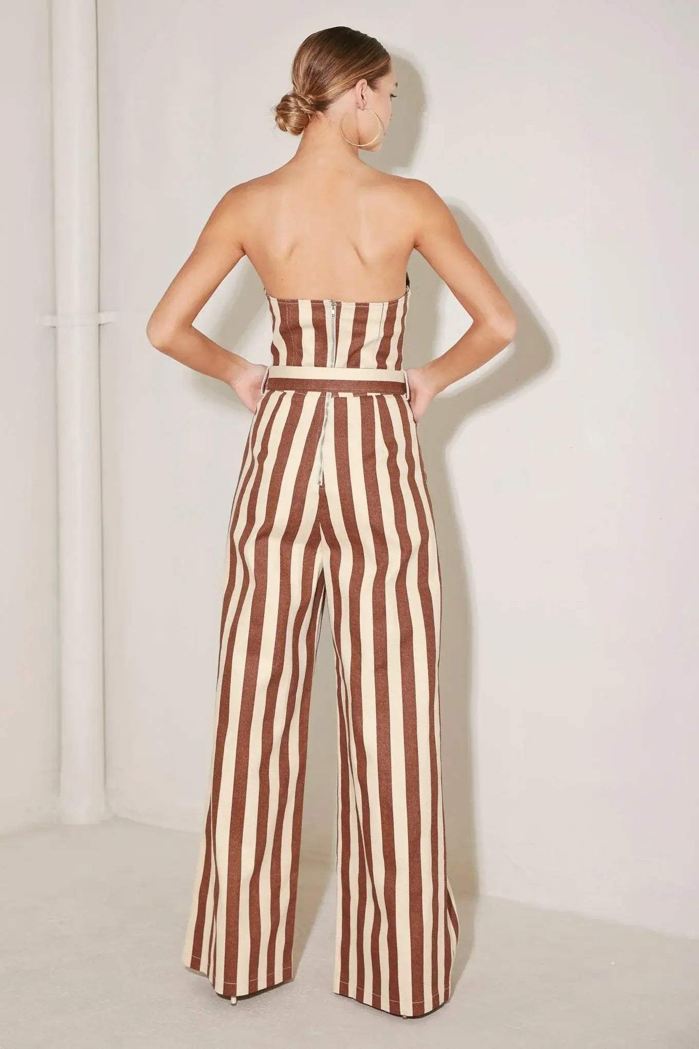 GOLDEN STRIPE ERA WOVEN JUMPSUIT - Flying Tomato - Flyclothing LLC