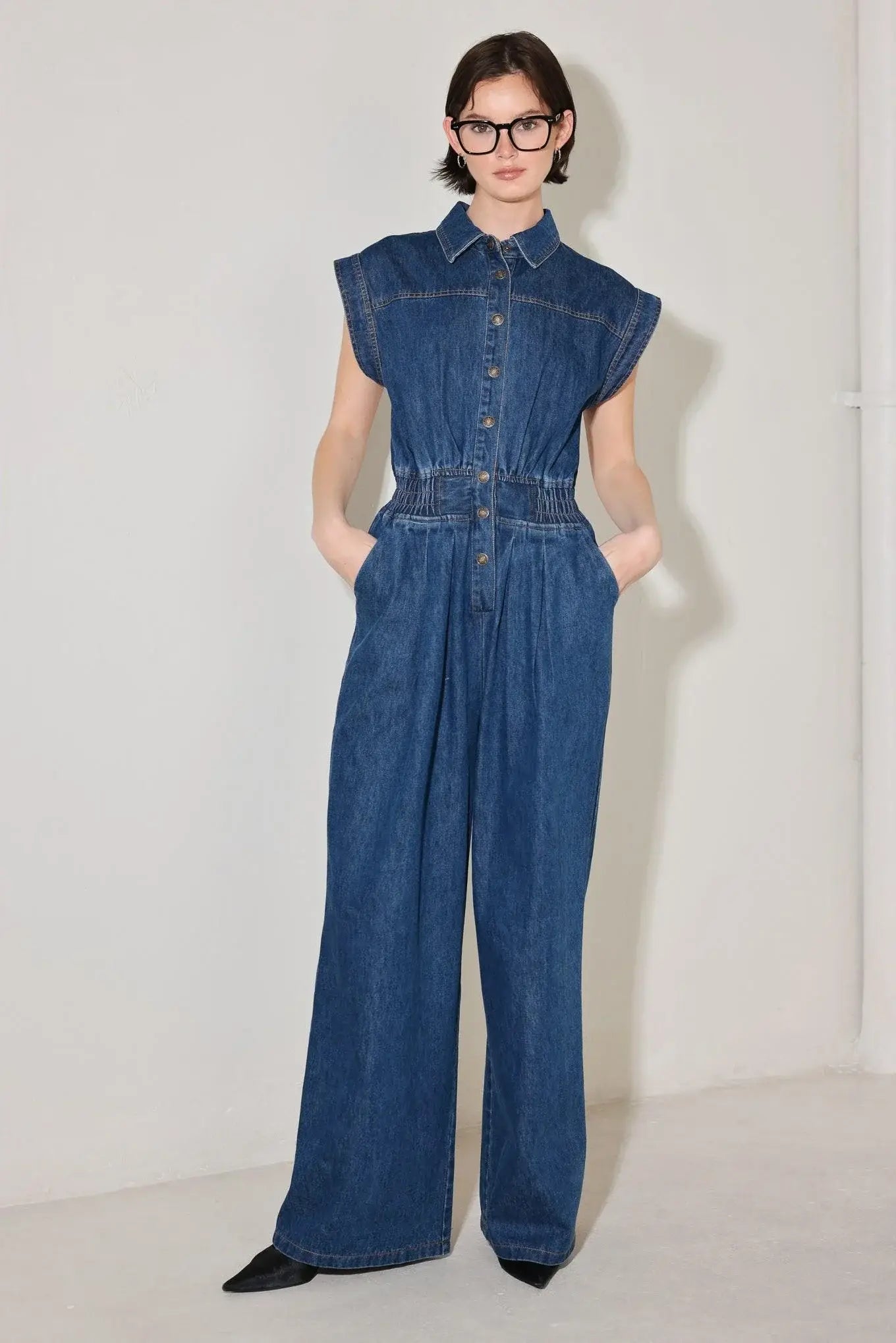 POWER PLAY DENIM JUMPSUIT - Flying Tomato - Flyclothing LLC