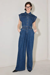 POWER PLAY DENIM JUMPSUIT - Flying Tomato - Flyclothing LLC