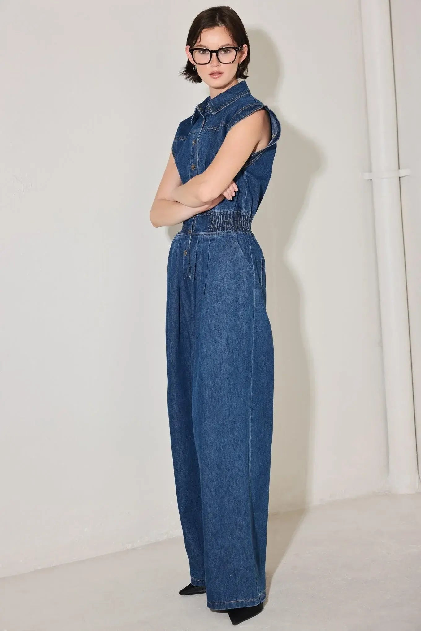 POWER PLAY DENIM JUMPSUIT - Flying Tomato - Flyclothing LLC