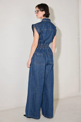 POWER PLAY DENIM JUMPSUIT - Flying Tomato - Flyclothing LLC