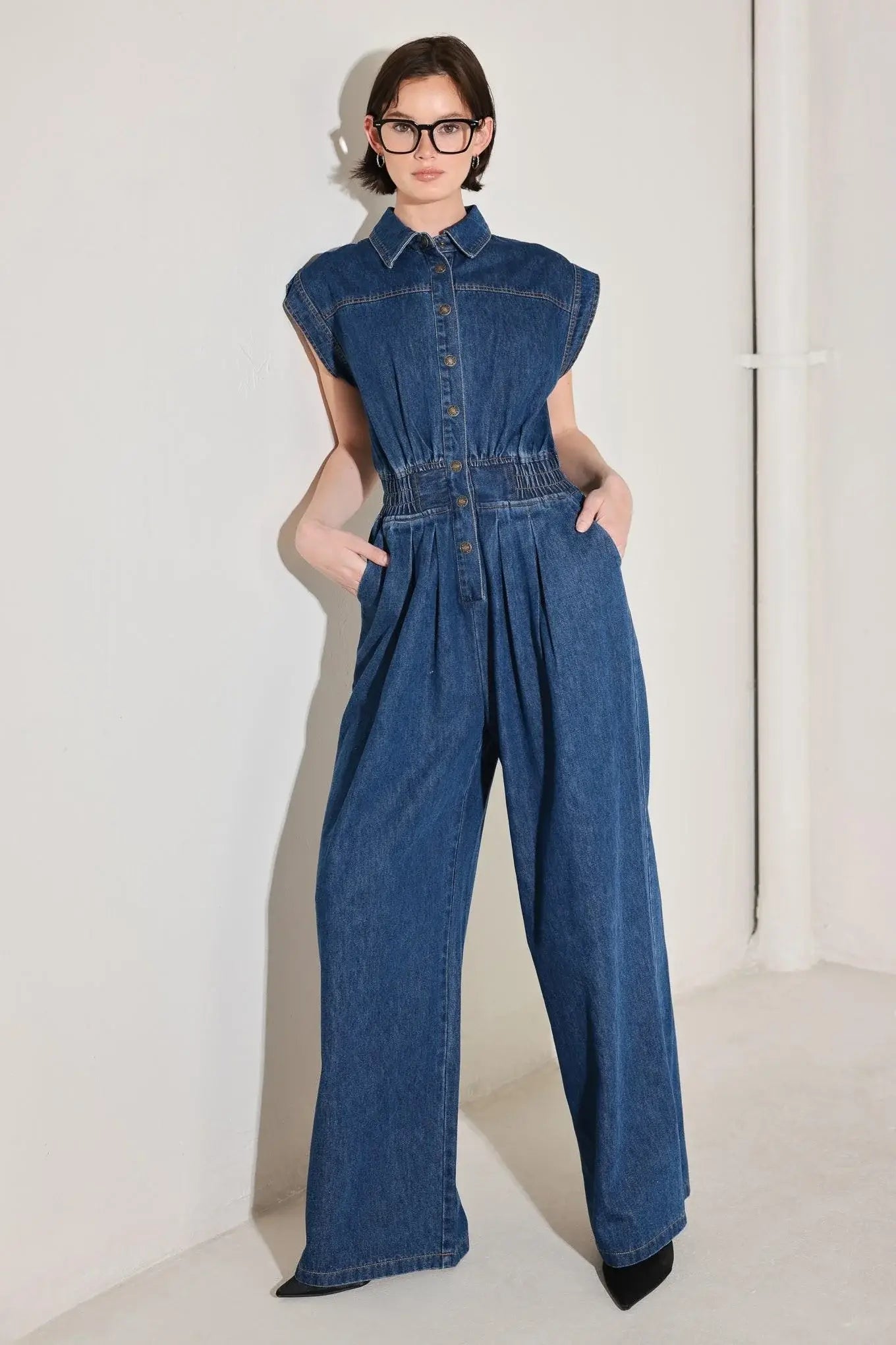 POWER PLAY DENIM JUMPSUIT - Flying Tomato - Flyclothing LLC