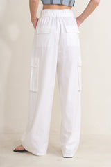 WHITE DRIFT WOVEN CARGO PANTS