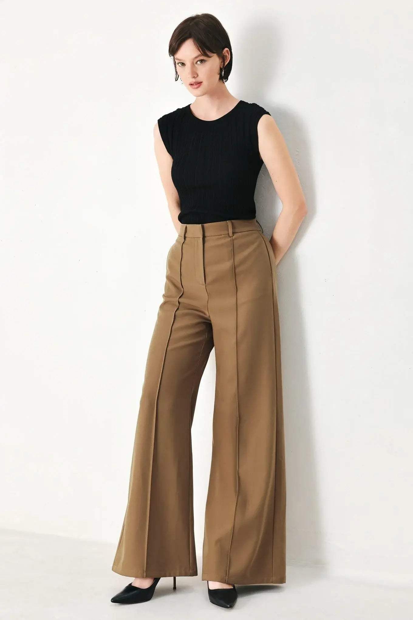 RICH SILHOUETTE WOVEN PANTS - Flying Tomato - Flyclothing LLC