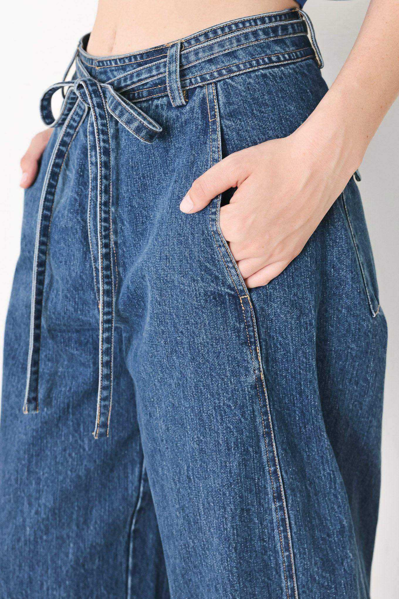 BLUE HONEY OVERSIZE DENIM PANTS - Flying Tomato - Flyclothing LLC