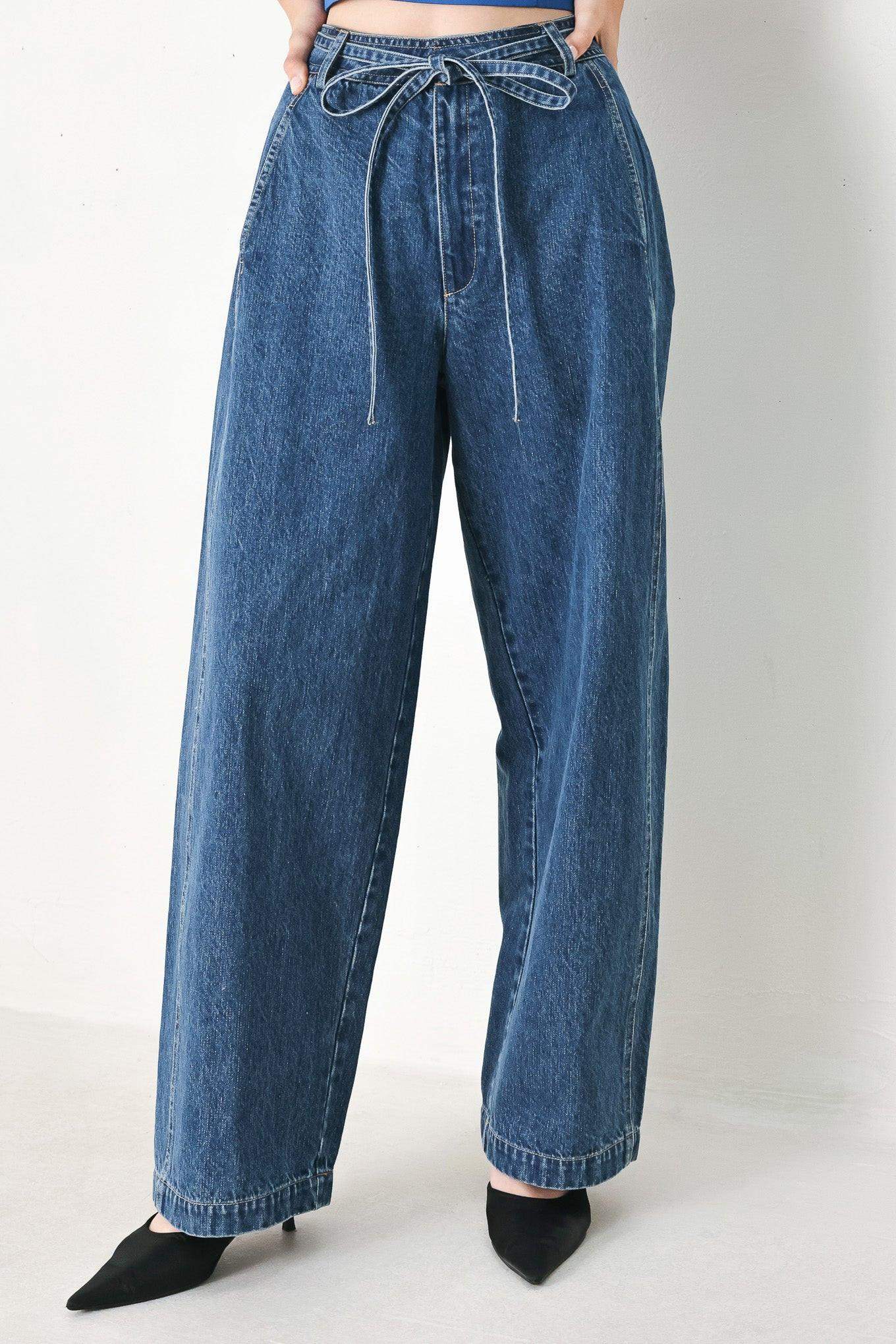 BLUE HONEY OVERSIZE DENIM PANTS - Flying Tomato - Flyclothing LLC