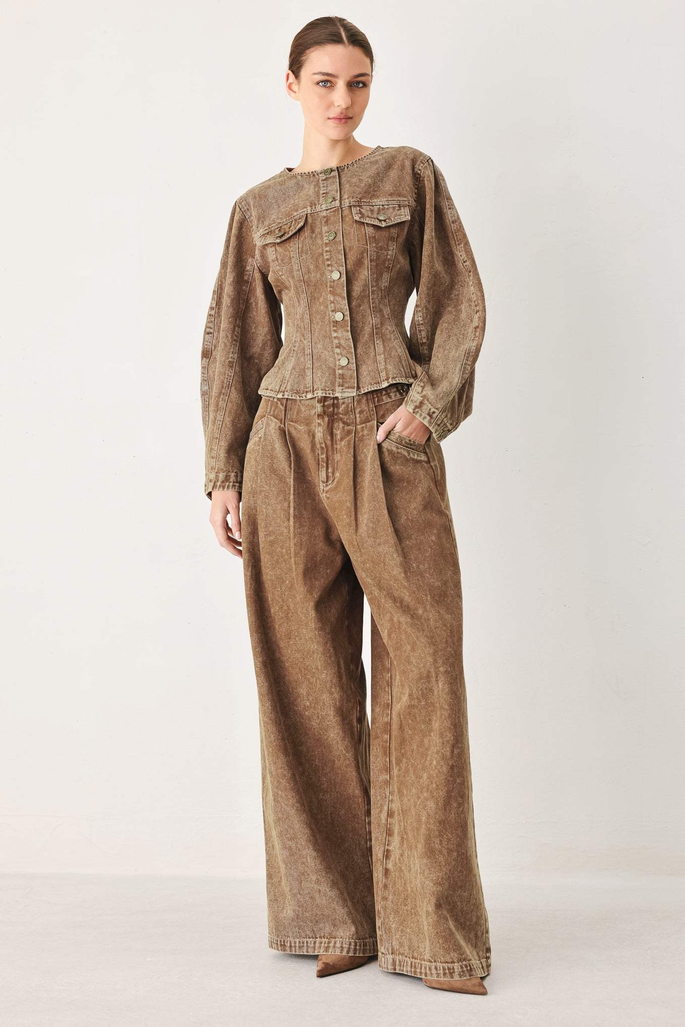 VINTAGE BROWN DENIM PANTS