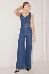 WESTSIDE GLAM DENIM JUMPSUIT - Flying Tomato - Flyclothing LLC