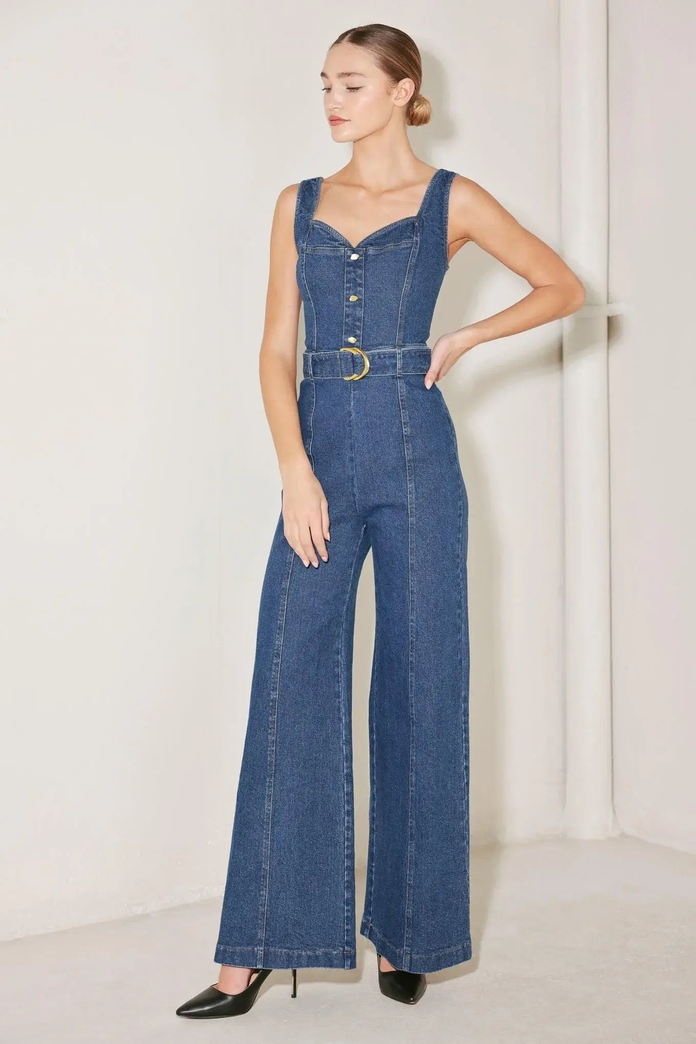 WESTSIDE GLAM DENIM JUMPSUIT - Flying Tomato - Flyclothing LLC
