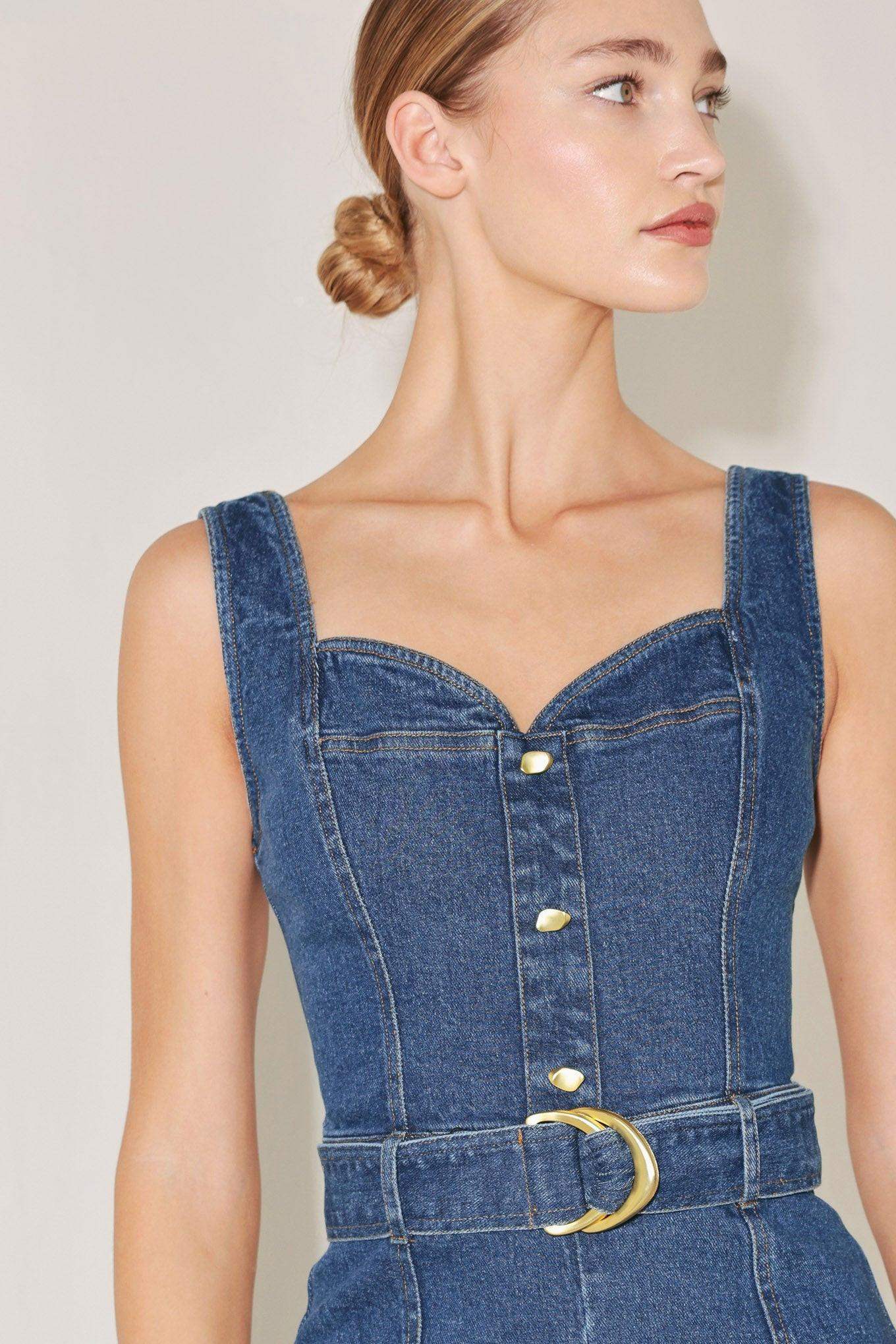 WESTSIDE GLAM DENIM JUMPSUIT - Flying Tomato - Flyclothing LLC