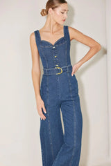 WESTSIDE GLAM DENIM JUMPSUIT - Flying Tomato - Flyclothing LLC