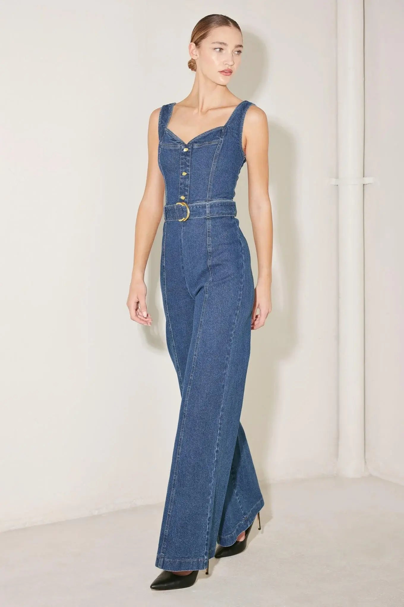 WESTSIDE GLAM DENIM JUMPSUIT - Flying Tomato - Flyclothing LLC