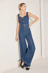 WESTSIDE GLAM DENIM JUMPSUIT - Flying Tomato - Flyclothing LLC