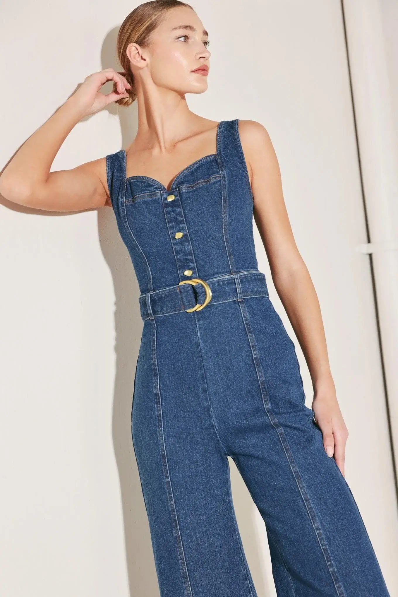 WESTSIDE GLAM DENIM JUMPSUIT - Flying Tomato - Flyclothing LLC