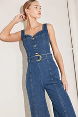 WESTSIDE GLAM DENIM JUMPSUIT - Flying Tomato - Flyclothing LLC