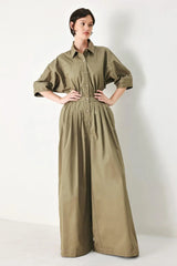 OLIVE DAYDREAM WOVEN JUMPSUIT - Flying Tomato - Flyclothing LLC
