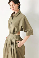 OLIVE DAYDREAM WOVEN JUMPSUIT - Flying Tomato - Flyclothing LLC