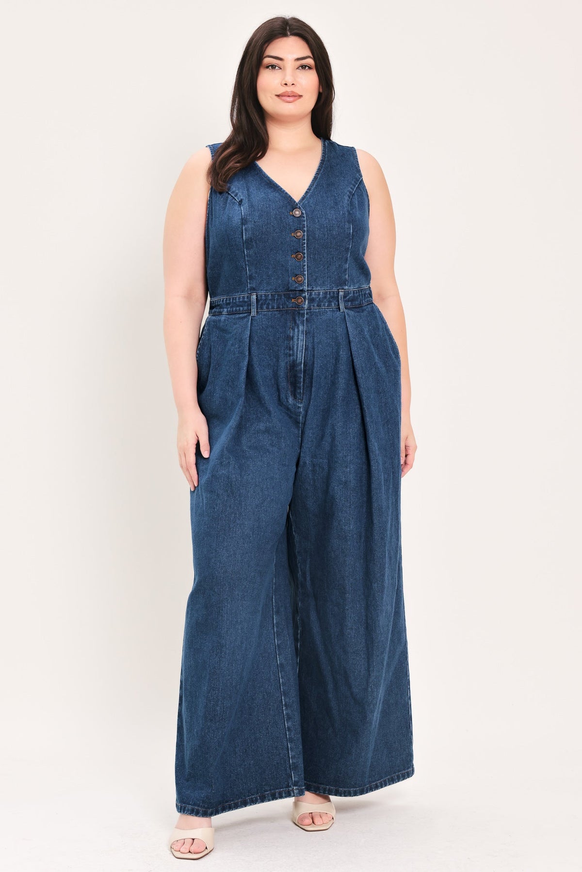 RUNWAY HIT LINE DENIM JUMPSUIT - Flying Tomato - Flyclothing LLC