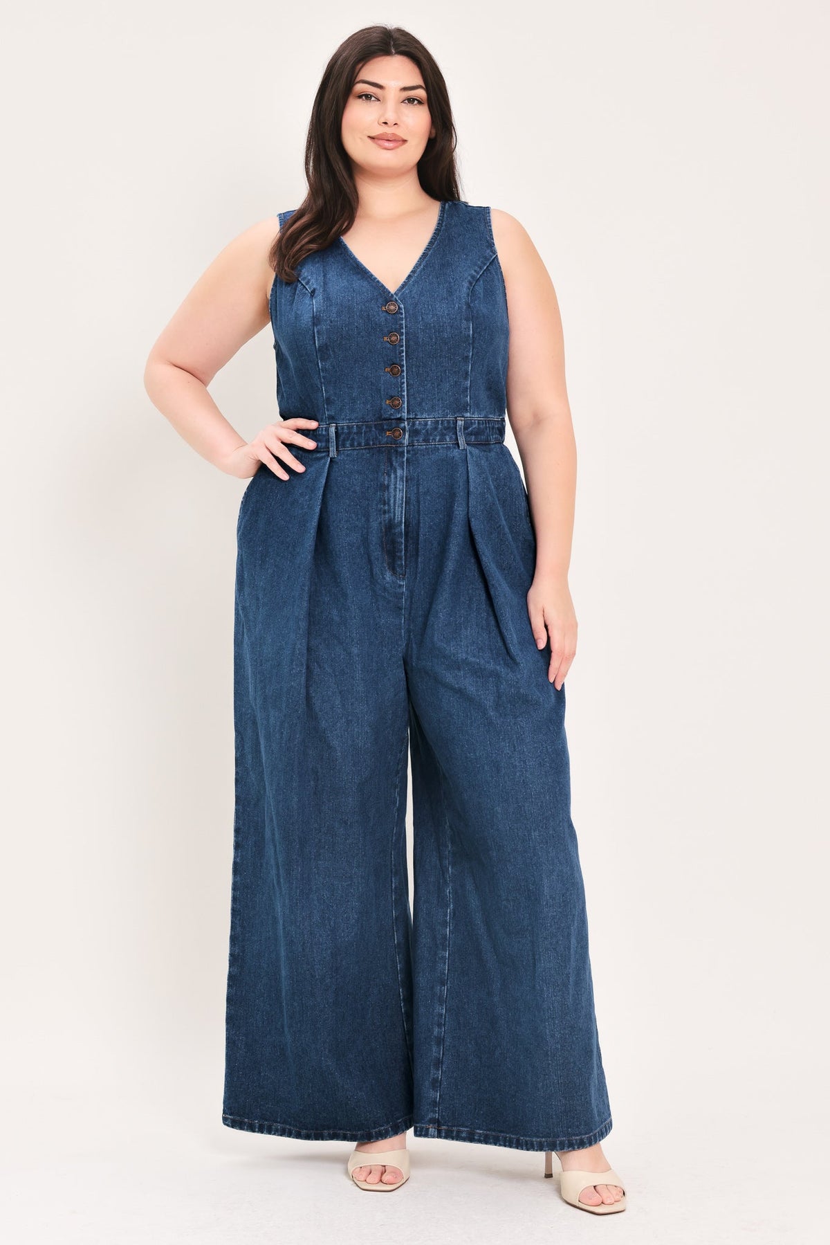 RUNWAY HIT LINE DENIM JUMPSUIT - Flying Tomato - Flyclothing LLC