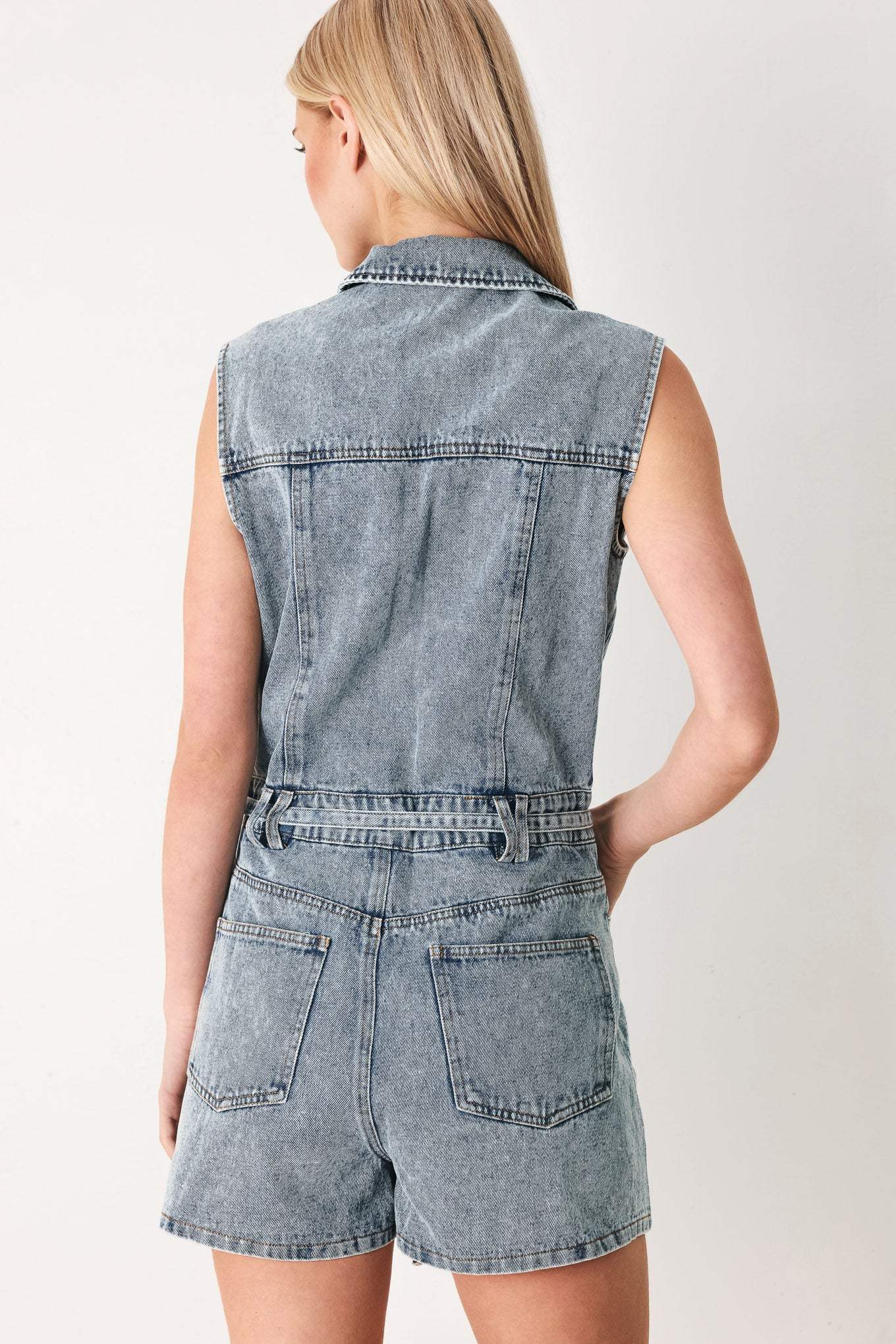 WEEKEND BLUE LOOK DENIM ROMPER - Flying Tomato - Flyclothing LLC