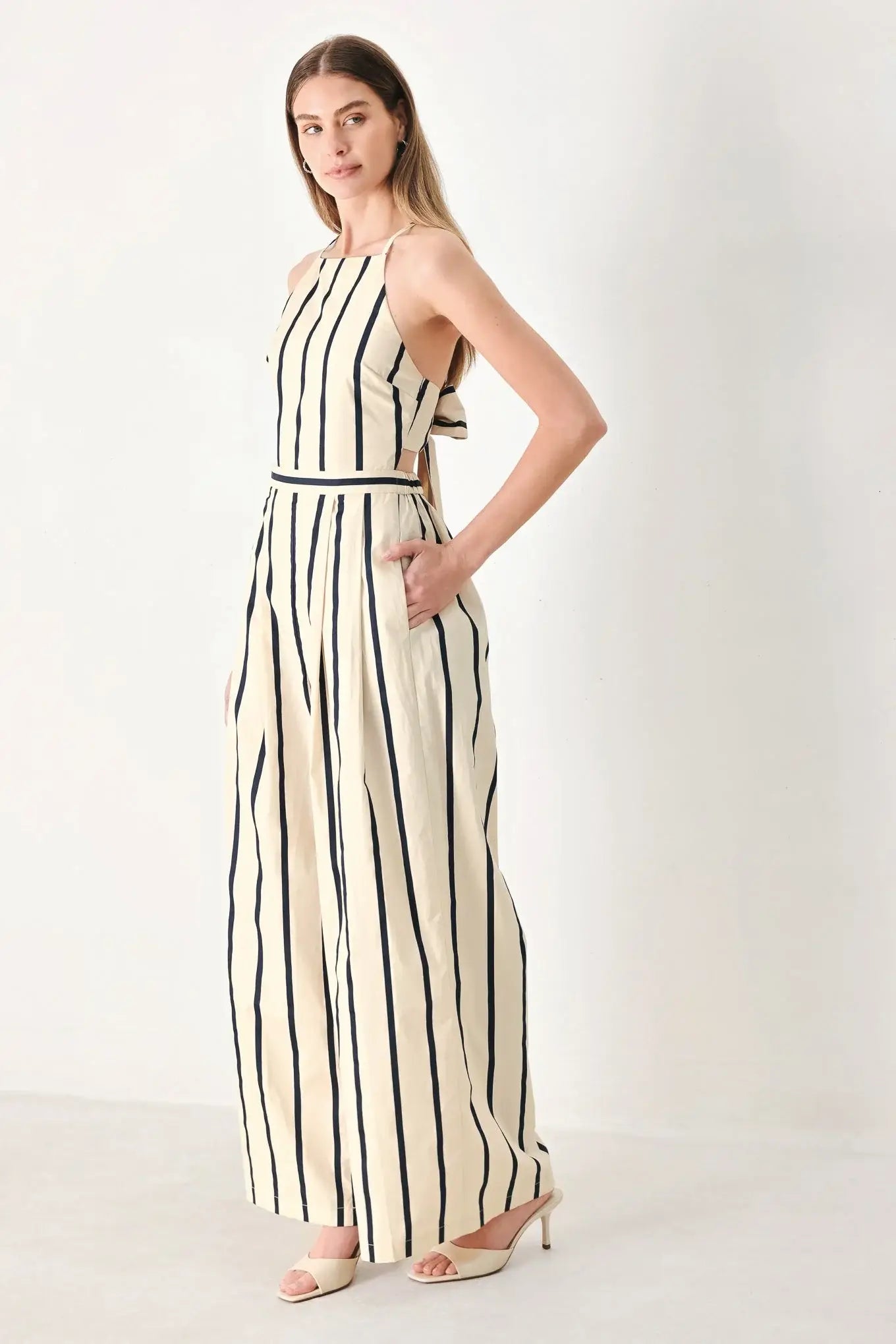 MONACO STRIPE WOVEN JUMPSUIT - Flying Tomato - Flyclothing LLC