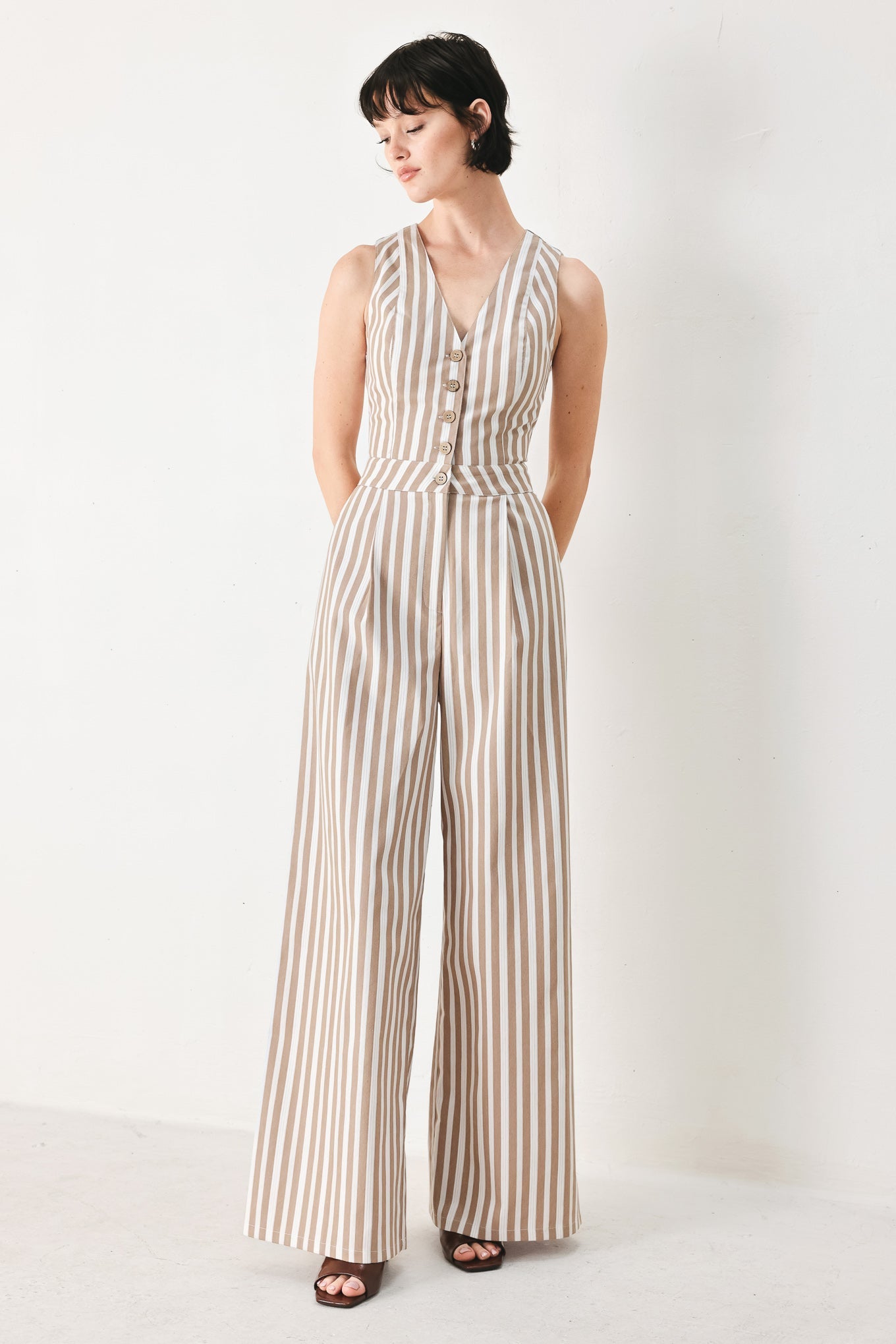 NATURAL RHYTHM WOVEN JUMPSUIT - Flying Tomato - Flyclothing LLC
