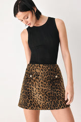 HERITAGE EDGE BROWN/BLACK WOOL-BLEND SKORT - Flying Tomato - Flyclothing LLC
