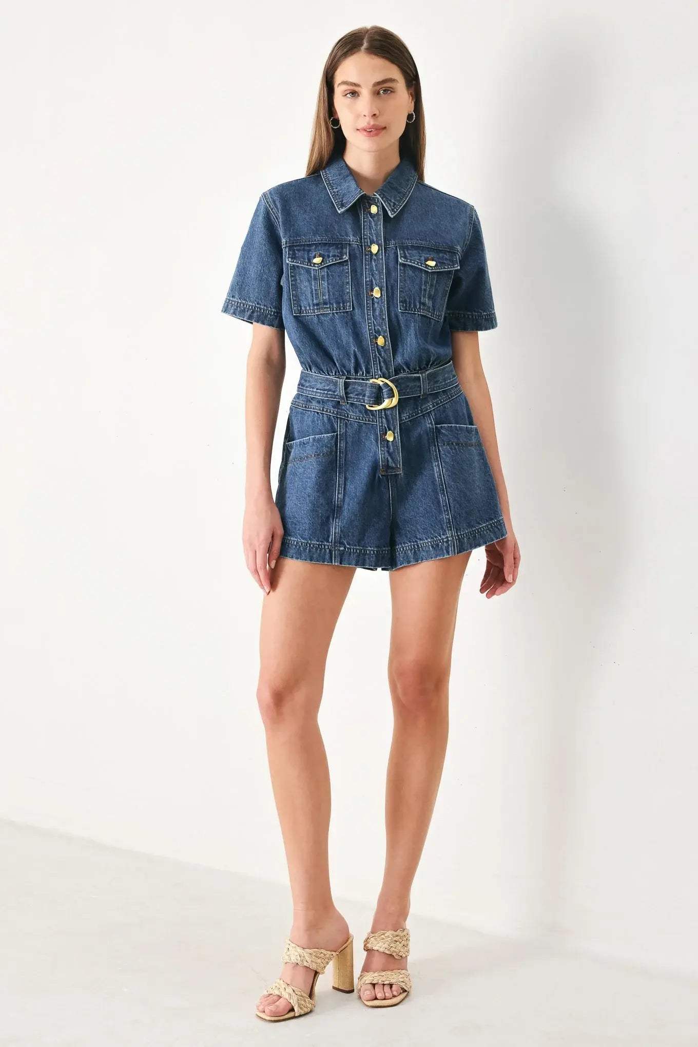 PLAY MODE DENIM ROMPER - Flying Tomato - Flyclothing LLC