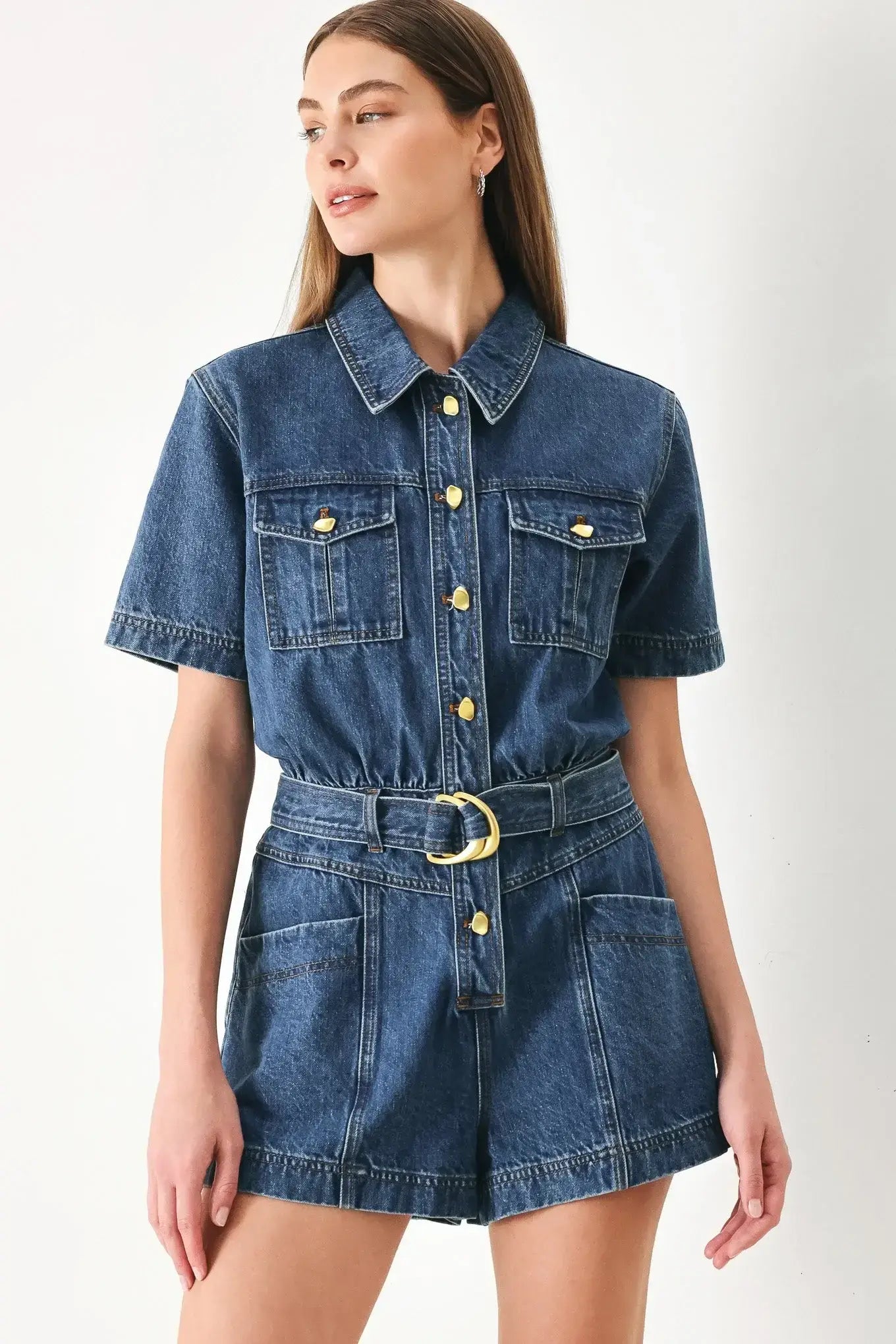PLAY MODE DENIM ROMPER - Flying Tomato - Flyclothing LLC