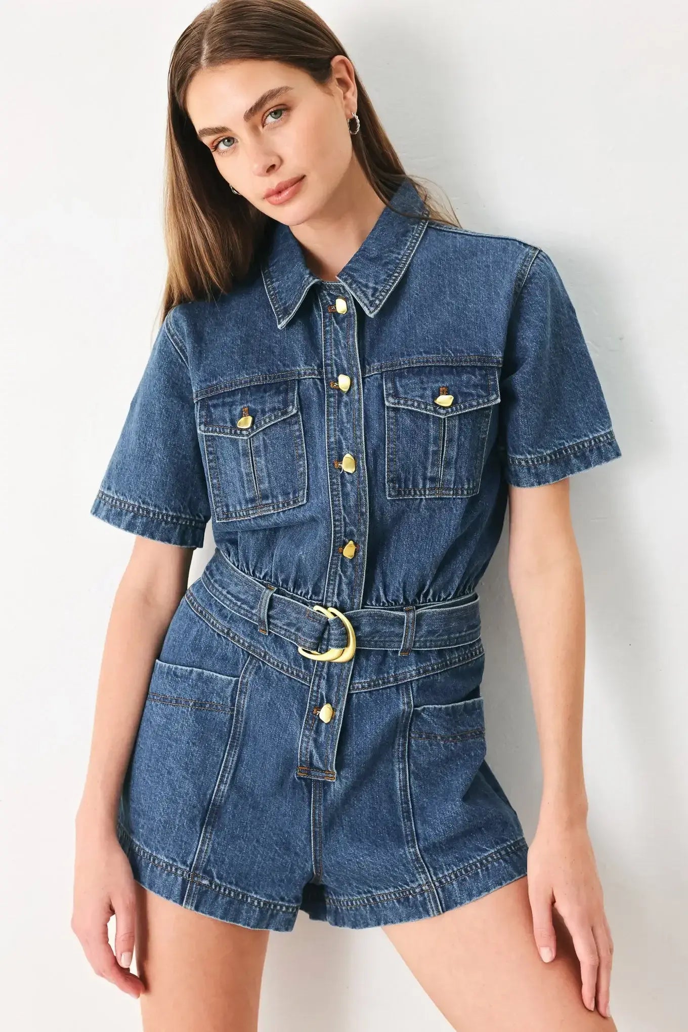 PLAY MODE DENIM ROMPER - Flying Tomato - Flyclothing LLC