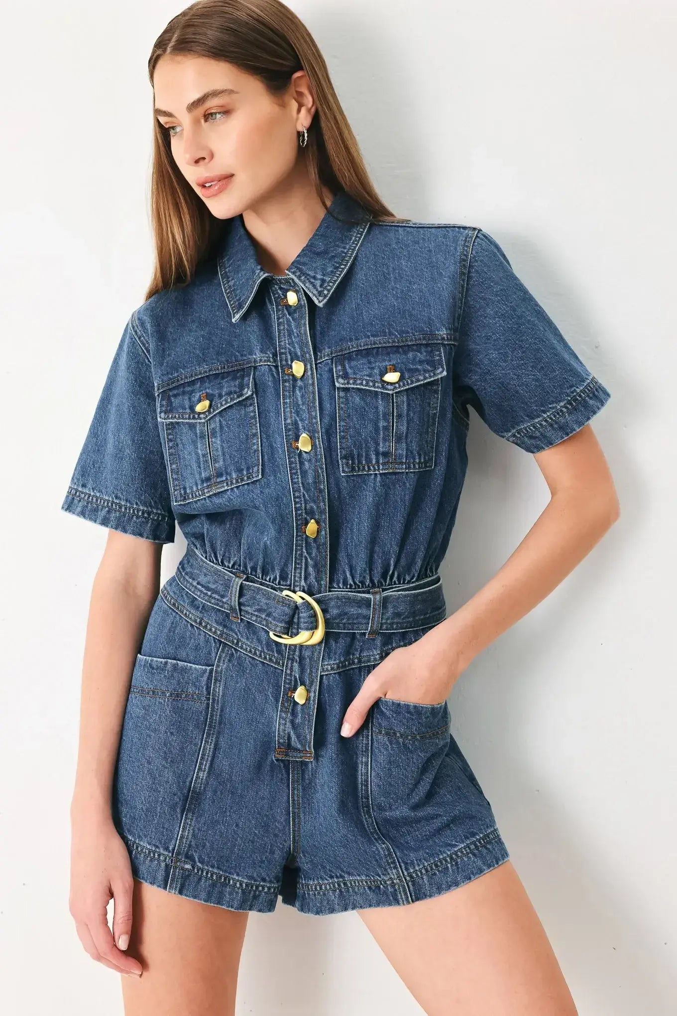 PLAY MODE DENIM ROMPER - Flying Tomato - Flyclothing LLC