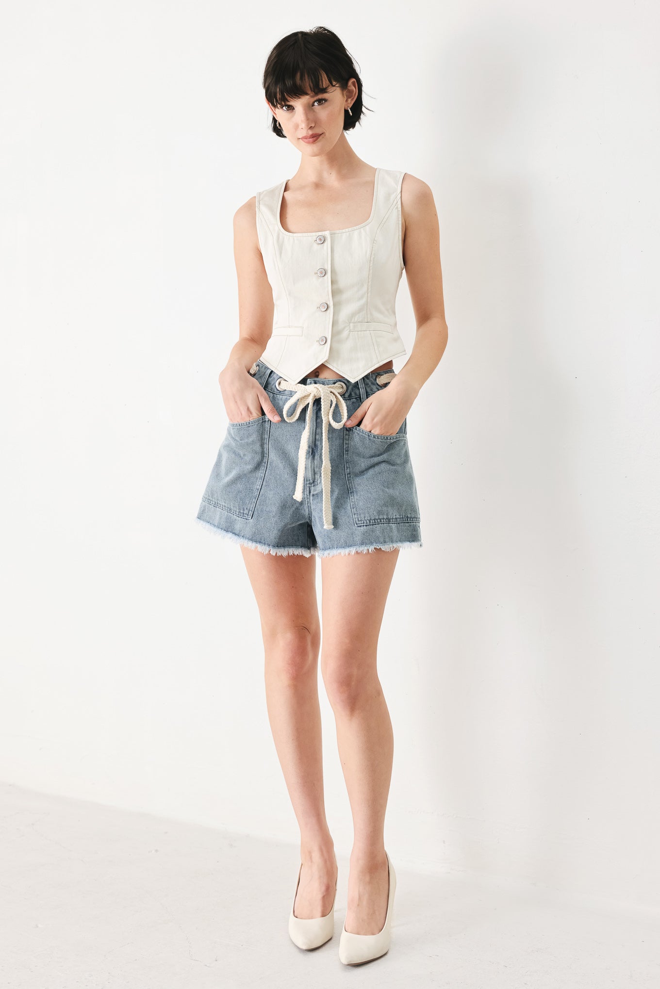 BEACH DAY DENIM SHORTS - Flying Tomato - Flyclothing LLC