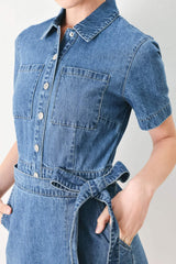 DAILY ROMANCE DENIM SKORT ROMPER - Flying Tomato - Flyclothing LLC