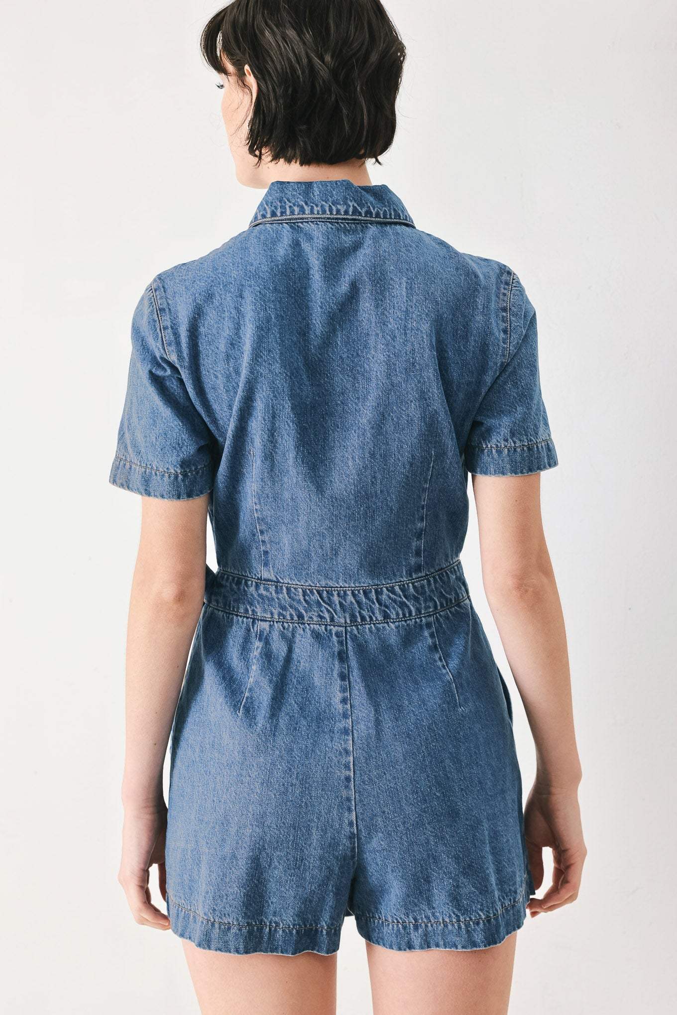 DAILY ROMANCE DENIM SKORT ROMPER - Flying Tomato - Flyclothing LLC