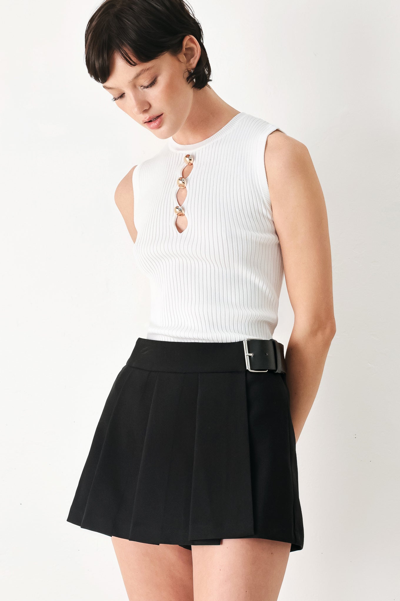 NOIR FLIRT DENIM SKORT - Flying Tomato - Flyclothing LLC