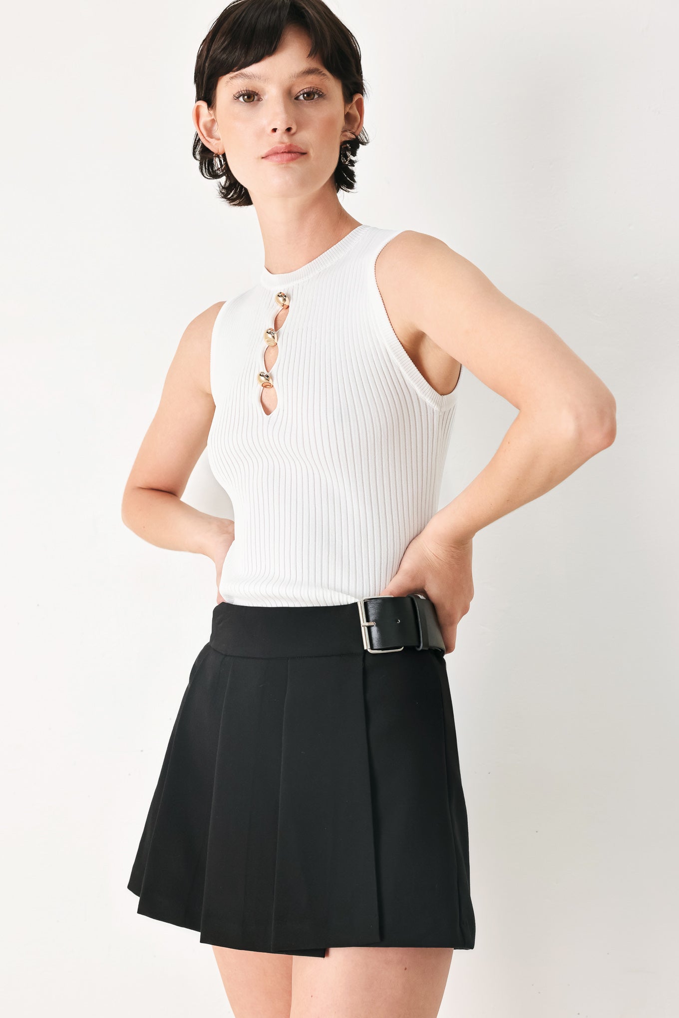 NOIR FLIRT DENIM SKORT - Flying Tomato - Flyclothing LLC