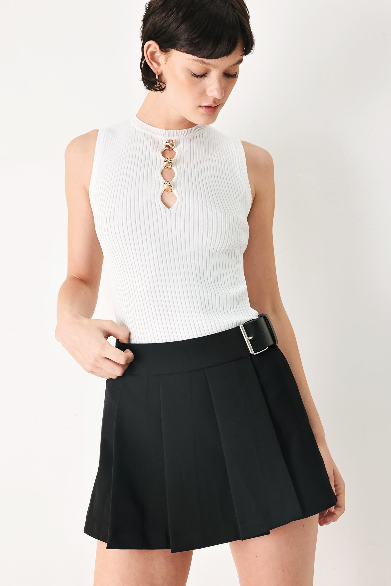 NOIR FLIRT DENIM SKORT - Flying Tomato - Flyclothing LLC