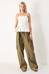 STAY IN MOTION WOVEN BARREL PANTS - Flying Tomato - Flyclothing LLC