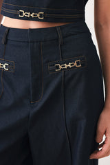 YACHT CLUB WOVEN WIDE LEG PANTS